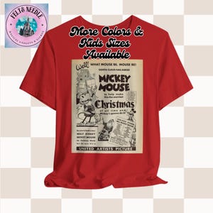 Vintage Mickey Mouse Christmas Tee, Disney Holiday Shirt, Classic Cartoon Character Top, Retro Newspaper Print T-Shirt, Unisex Jersey Shirt