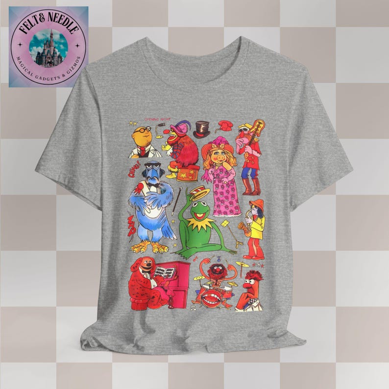 Retro Muppets 1970s Vintage Pattern T-Shirt, Tee Shirt, Unisex Top, Short Sleeve Apparel, Fun Graphic Clothing image 5