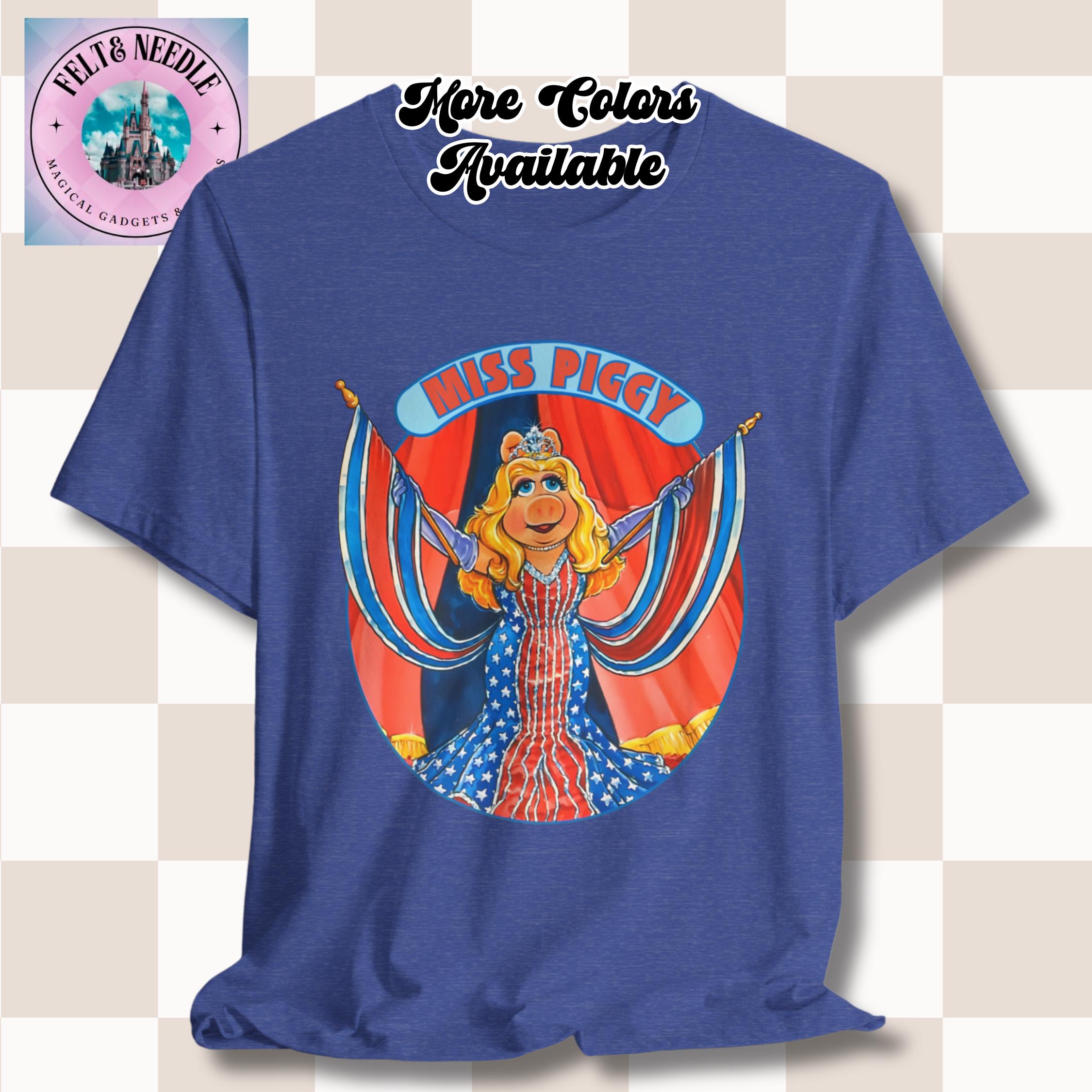 Retro Patriotic Miss Piggy T-shirt, Vintage Americana Tee, 4th of