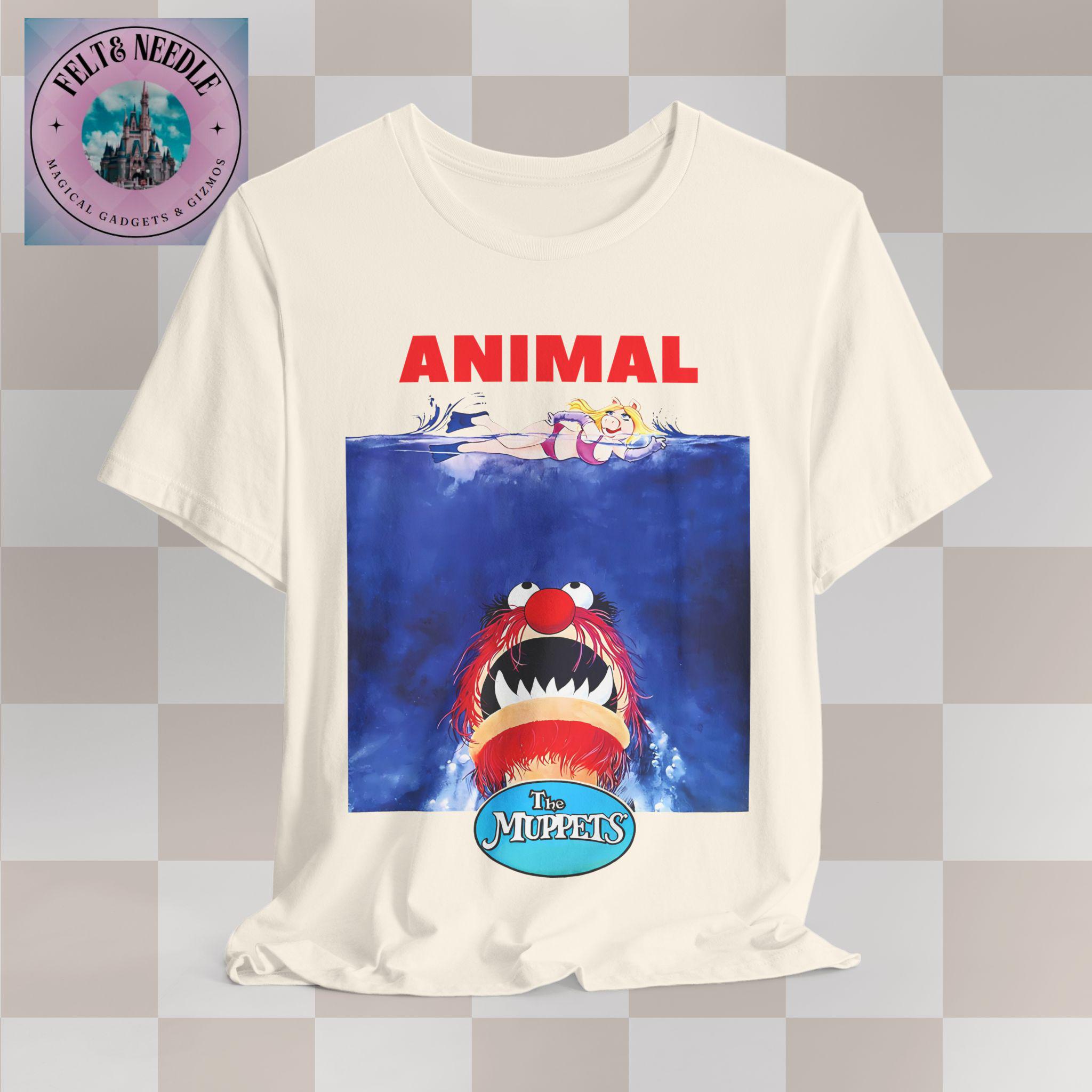 マペットのパロディTシャツ、ジョーズの映画ポスターデザイン、ミス 