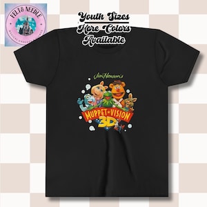 Muppet Vision 3D Attraction Poster Youth Tee Shirt, Miss Piggy Kermit Fozzie Graphic, Kid&#39;s Muppet T-Shirt, Disney Vacation Shirt, Kids