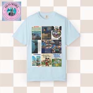 Maglietta Comfort Colors Retro Walt Disney World Travel Ads / Maglietta con poster vintage del parco Chambray