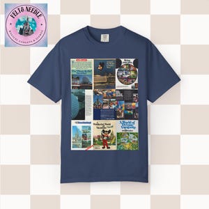 Maglietta Comfort Colors Retro Walt Disney World Travel Ads / Maglietta con poster vintage del parco China Blue
