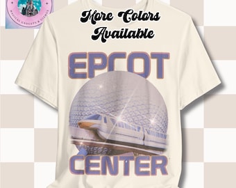 Vintage Retro Epcot Center Tee, Spaceship Earth Monorail T-Shirt, Disney World Shirt, Unisex Jersey Short Sleeve Top, Disney Vacation