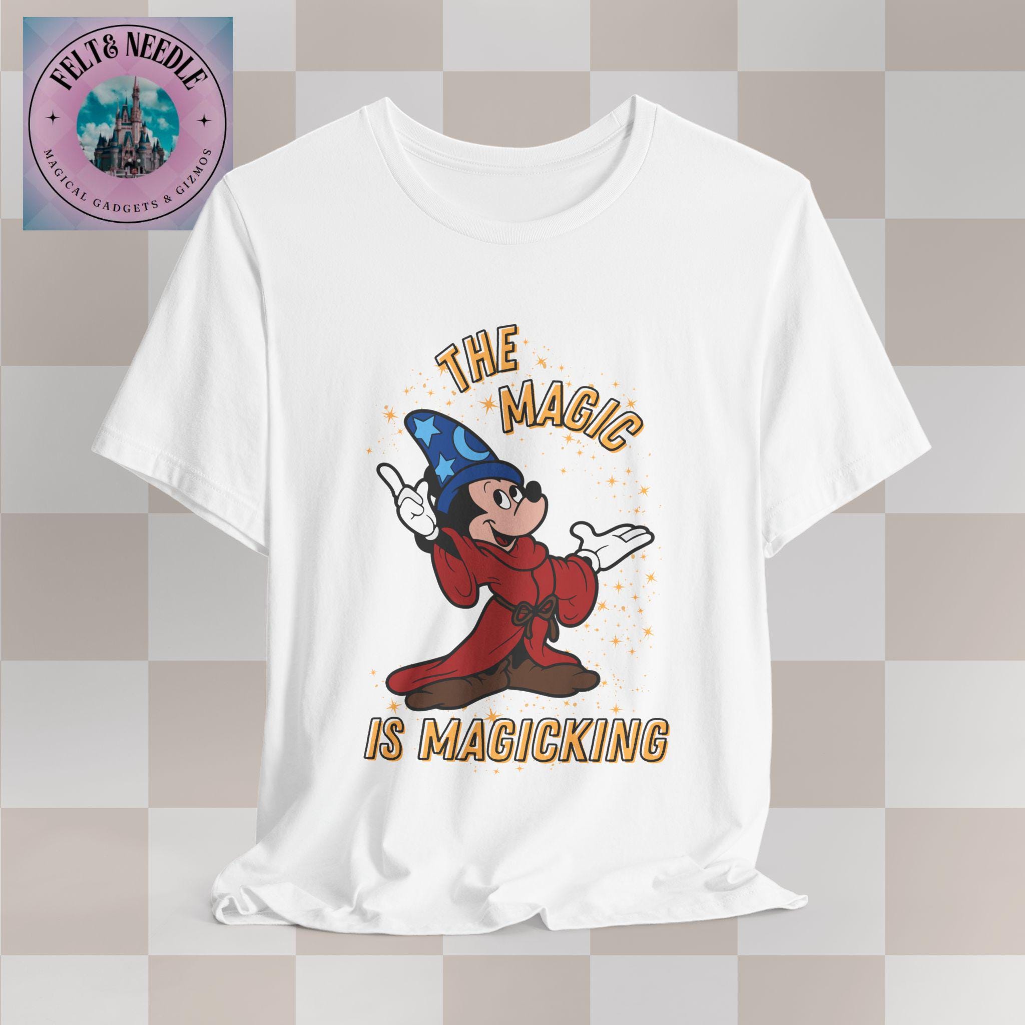 魔法使いミッキーTシャツ、ディズニーシャツ、魔法のTシャツ、ユニ 