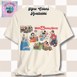Camiseta vintage de Walt Disney World Lands, camiseta de Mickey y sus amigos, camiseta retro de Disneyworld, camiseta de parque temático mágico, jersey unisex de manga corta