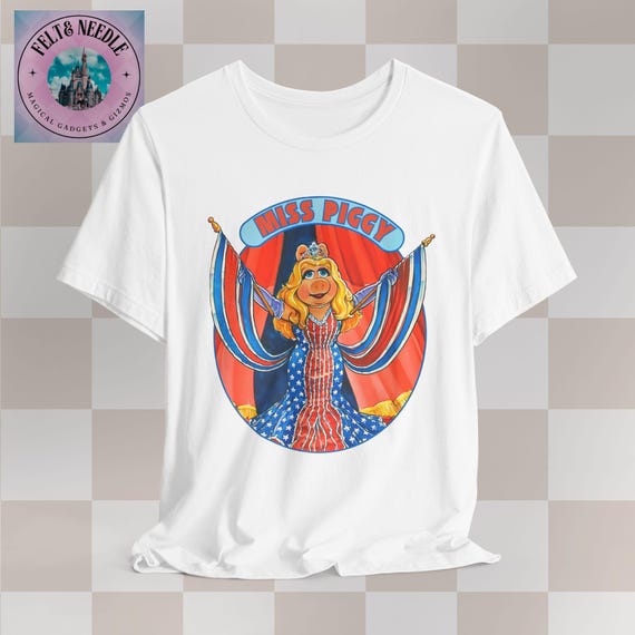Muppets Women's Classic Miss Piggy T-Shirt - Small, Heather Grey, 100% Cotton