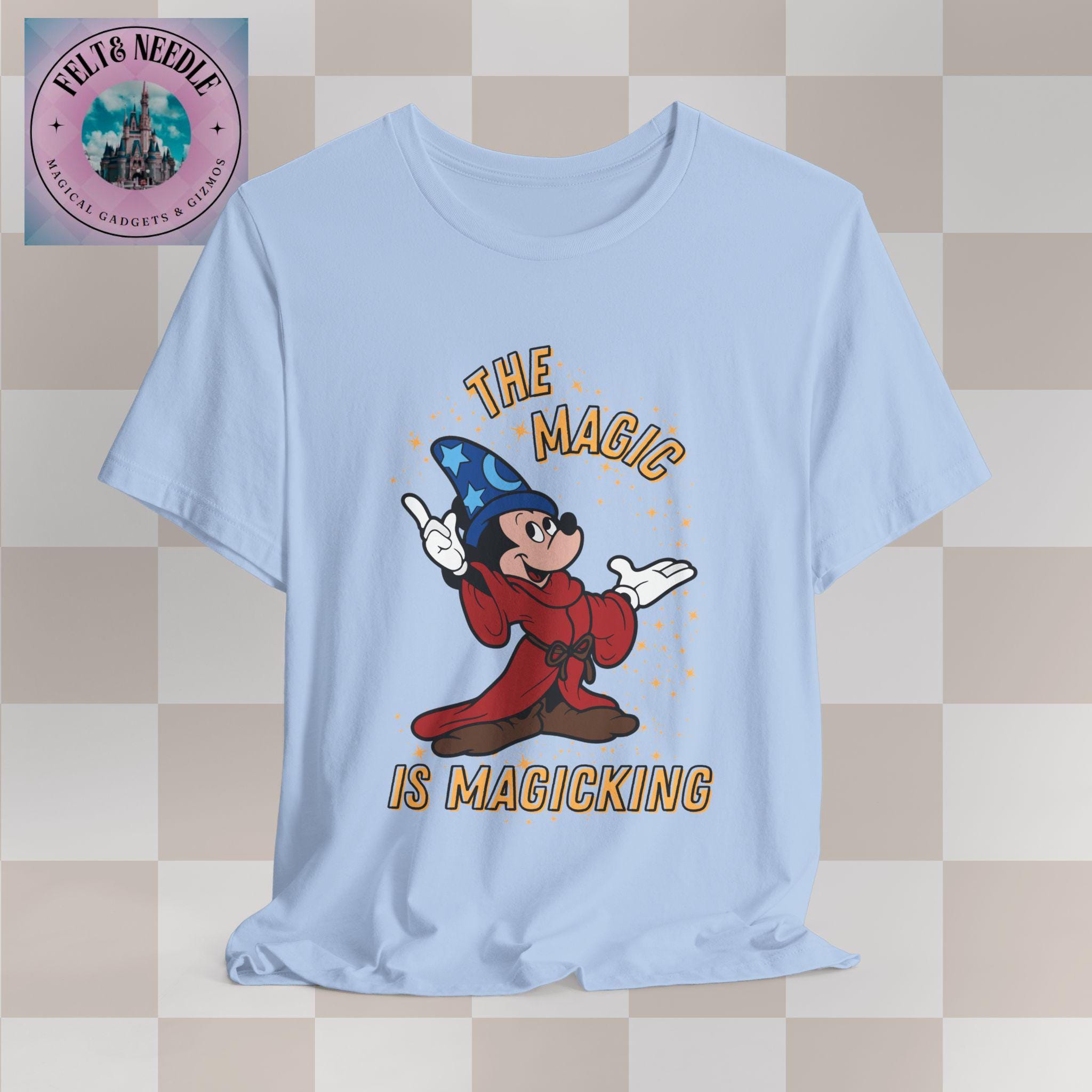 魔法使いミッキーTシャツ、ディズニーシャツ、魔法のTシャツ、ユニ 