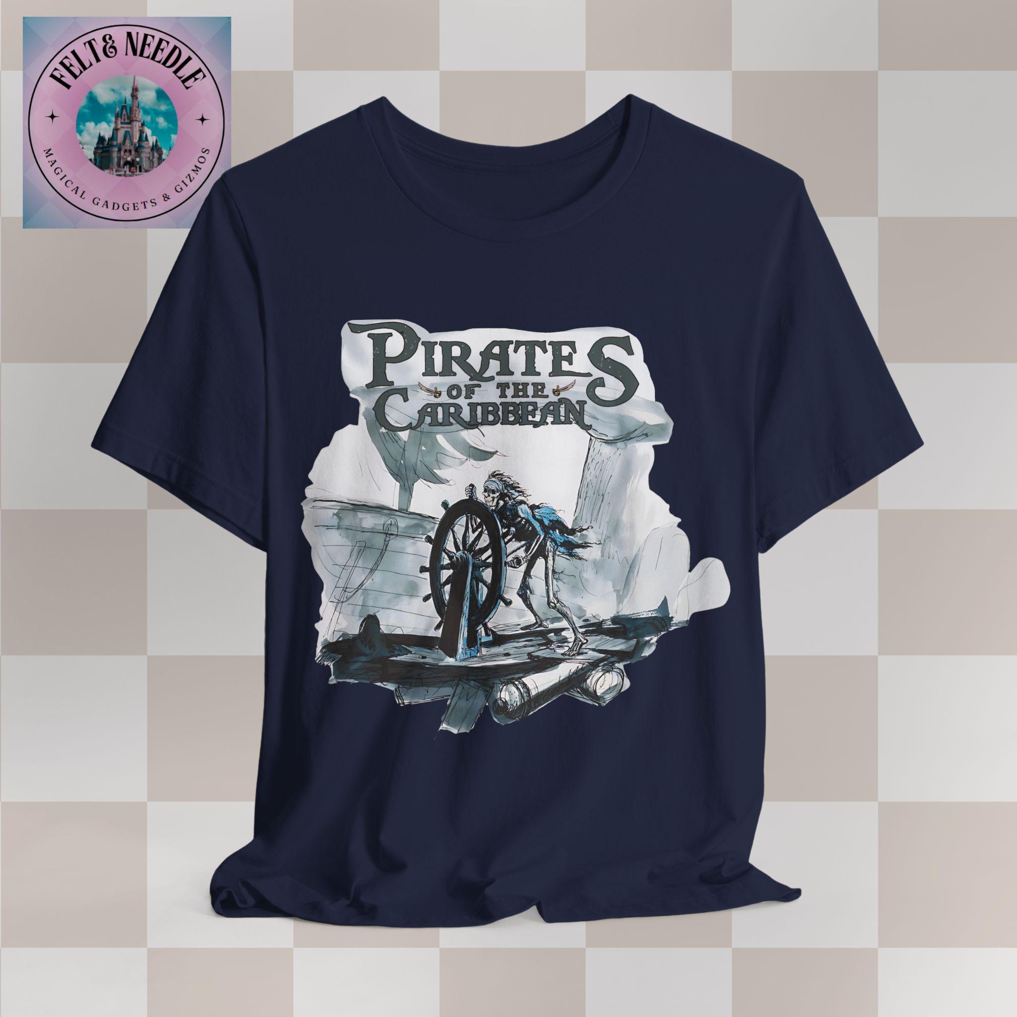 Pirates of the Caribbean Unisex Tee, Disneyland Poster Art Shirt 