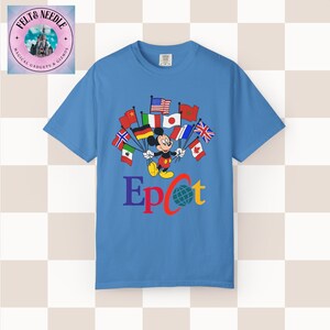 Camiseta Comfort Colors de inspiración vintage de Mickey Mouse para Epcot World Showcase Royal Caribe