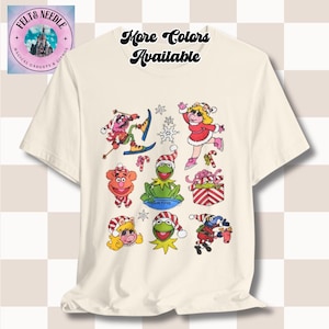 Camiseta navideña retro de los Muppets, con el oso Kermit, Gonzo y Fozzie, ideal para fiestas, unisex.