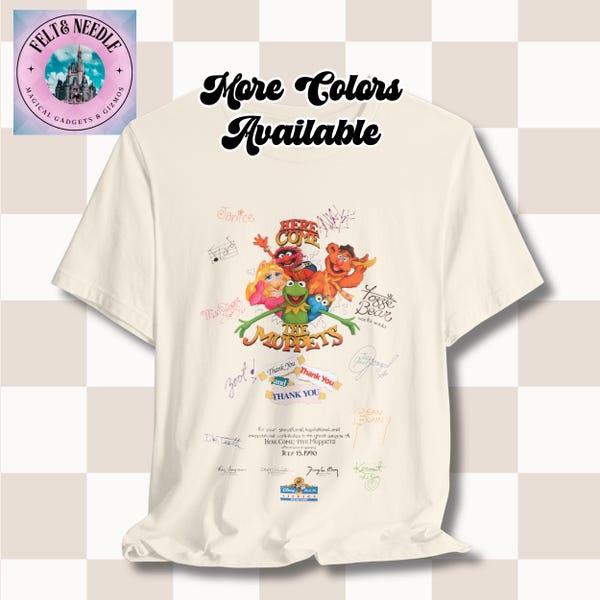 Retro Here Come the Muppets Shirt - Disney MGM Studios Signed by Kermit, Miss Piggy & Friends | Grand Opening 1990