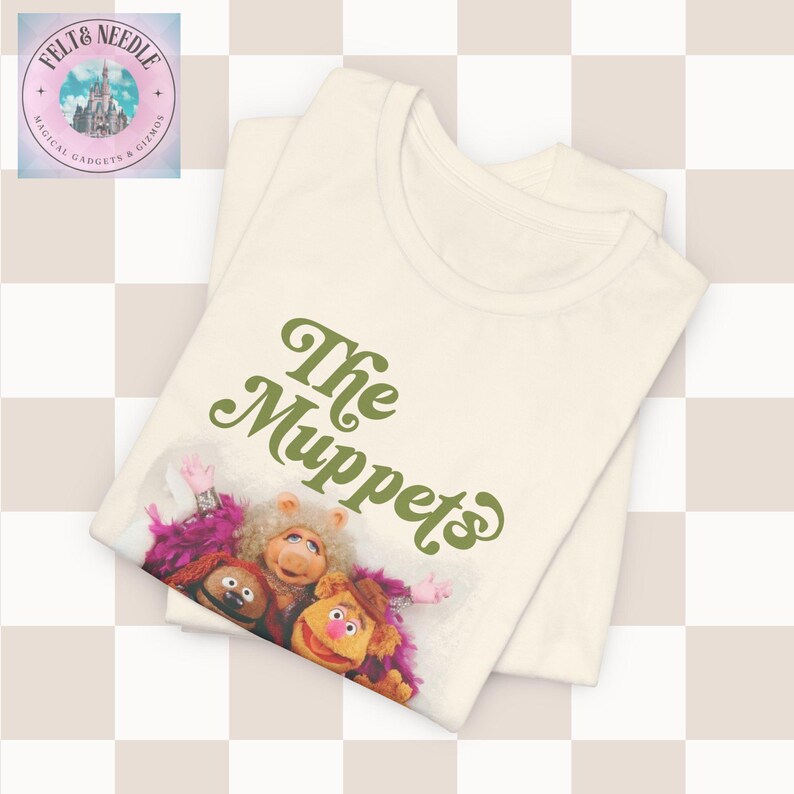 Retro Vintage The Muppets Unisex Tee Shirt, Kermit Miss Piggy Fozzie Animal, Short Sleeve T-Shirt, Gift for Muppet Fans, 70s 80s TV Show Top image 5