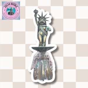 Sticker, Miss Piggy as Ms Liberty Sticker, Muppets Courtyard Design, Disney Hollywood Studios Souvenir, Muppet Vision 3D Decor,