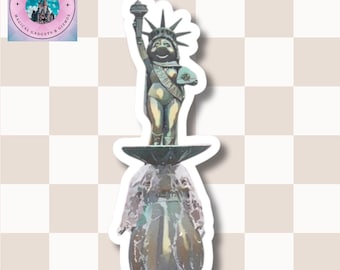 Adesivo, Adesivo Miss Piggy come Ms Liberty, Design del cortile dei Muppet, Souvenir Disney Hollywood Studios, Decorazione 3D Muppet Vision,