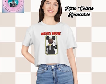 Crop Tee, Rizzo the Rat as Mickey Mouse Design, Women's Shirt, Disney Fan Gift, Muppet Vision 3D Tee, Funny Graphic Tee