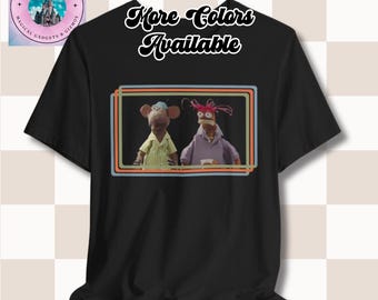 Muppets Retro Frame Unisex Tee, Pepé the Prawn, Rizzo the Rat Shirt, Vintage Graphic Top, Funny Animal Print Tshirt