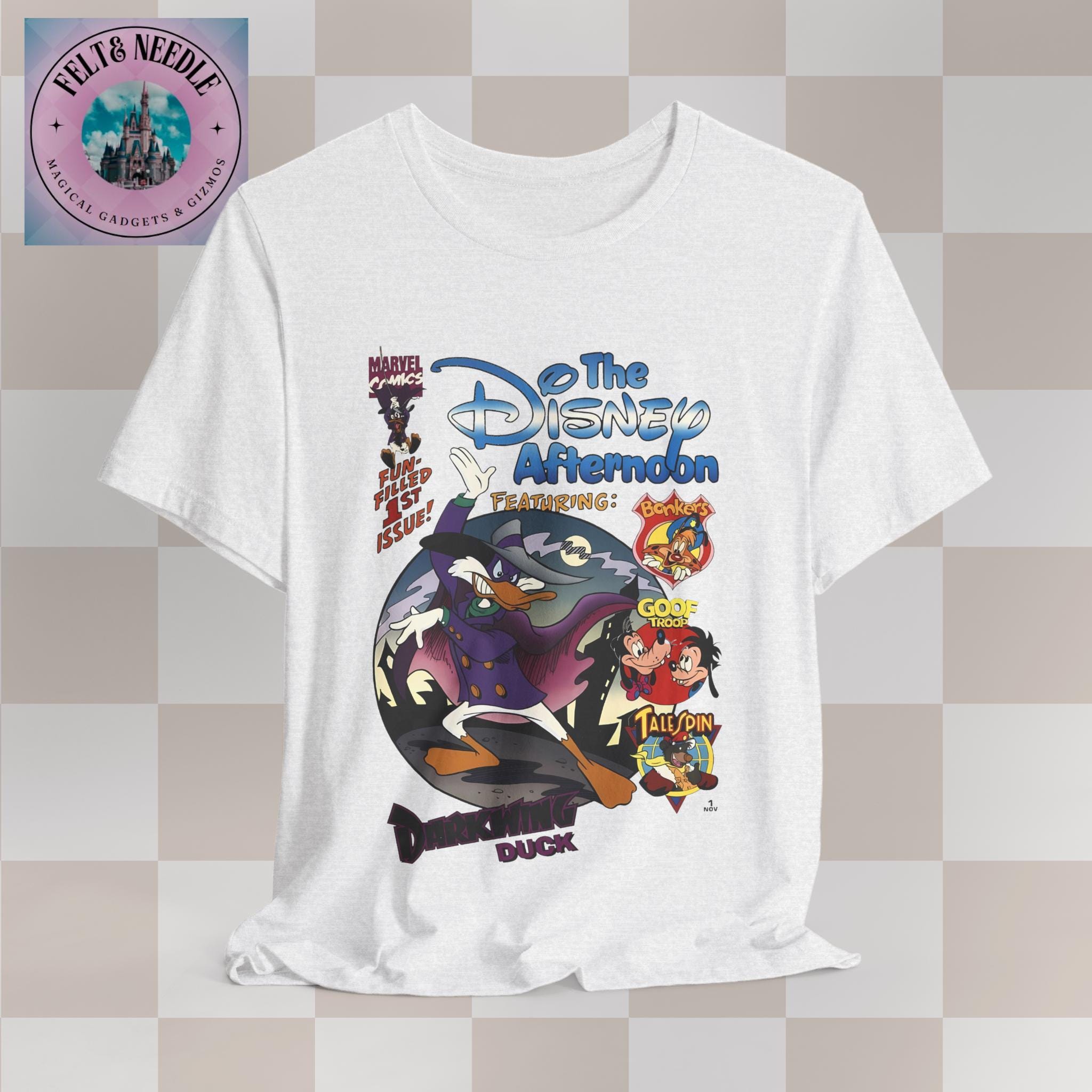 Retro Disney 80s 90s Unisex Tee, Darkwing Duck Goof Bonkers 