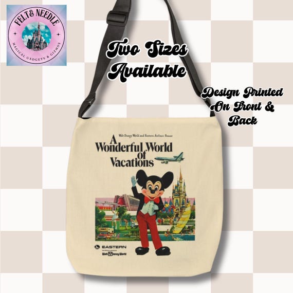 Vintage Disney World Vacationtote Bag, Cinderellas Castle, Mickey