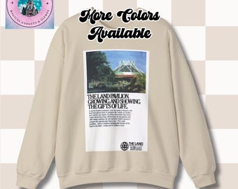 Vintage Epcot Land Pavilion Retro Sweatshirt, Soarin and Living With The Land, 70s 80s Ad, Unisex Crewneck, Gift for Disney Fans, Theme Park