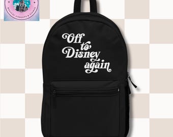 Mochila - De nuevo a Disney, Bolsa de viaje, Accesorios para parques temáticos, Regalo de vacaciones, Mochila escolar, Mochila de aventuras