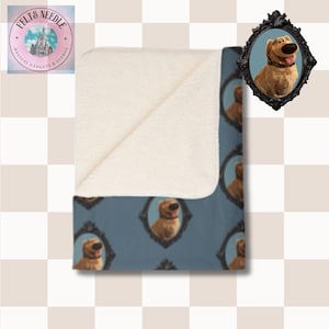 Animated Dog Dug Fleece Sherpa Blanket | Up Dug Blanket