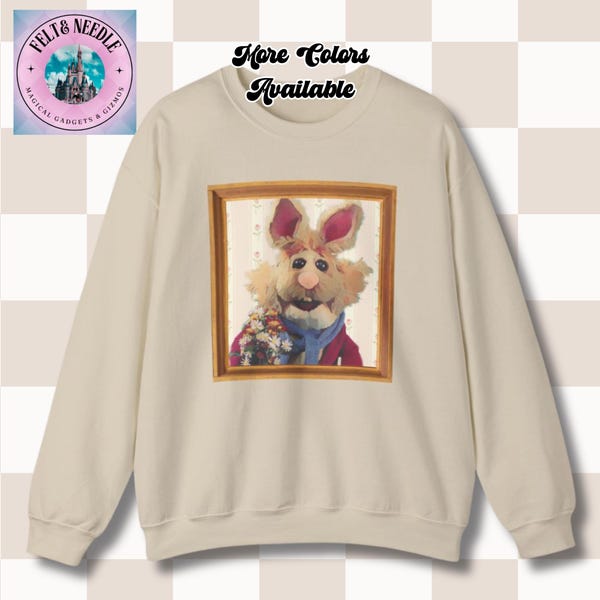 Muppets Bean Bunny with Flowers Sweatshirt | Retro Muppet Bunny Floral Crew