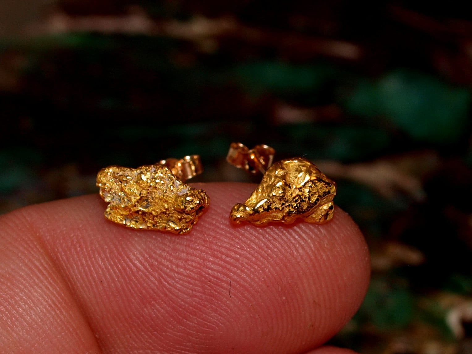 Nugget Stud Earrings - High Quality Gold Nuggets - California Gold