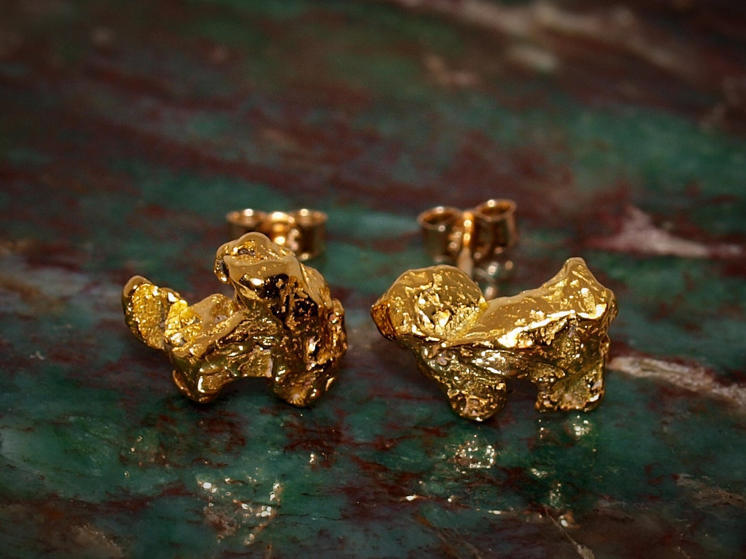 Nugget Stud Earrings - High Quality Gold Nuggets - Alaskan Gold