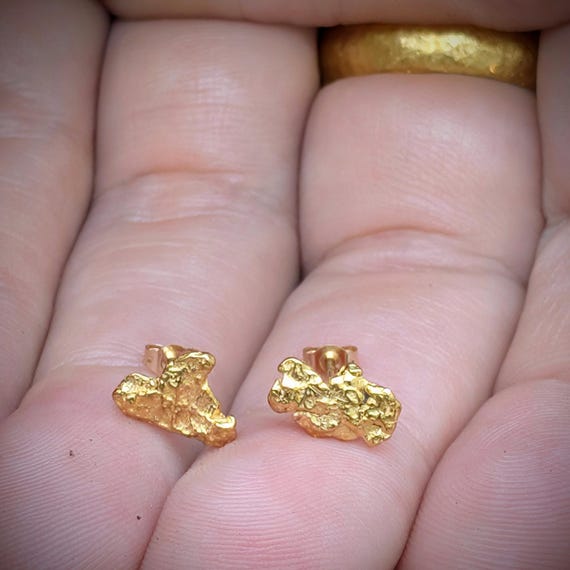 Nugget Stud Earrings - High Quality Gold Nuggets - California Gold