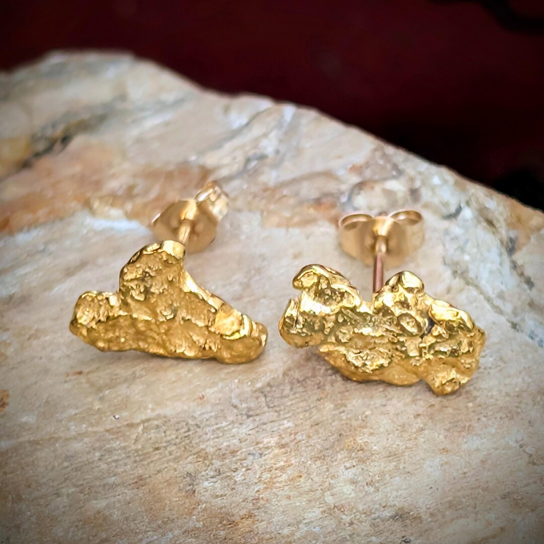 Nugget Stud Earrings - High Quality Gold Nuggets - California Gold