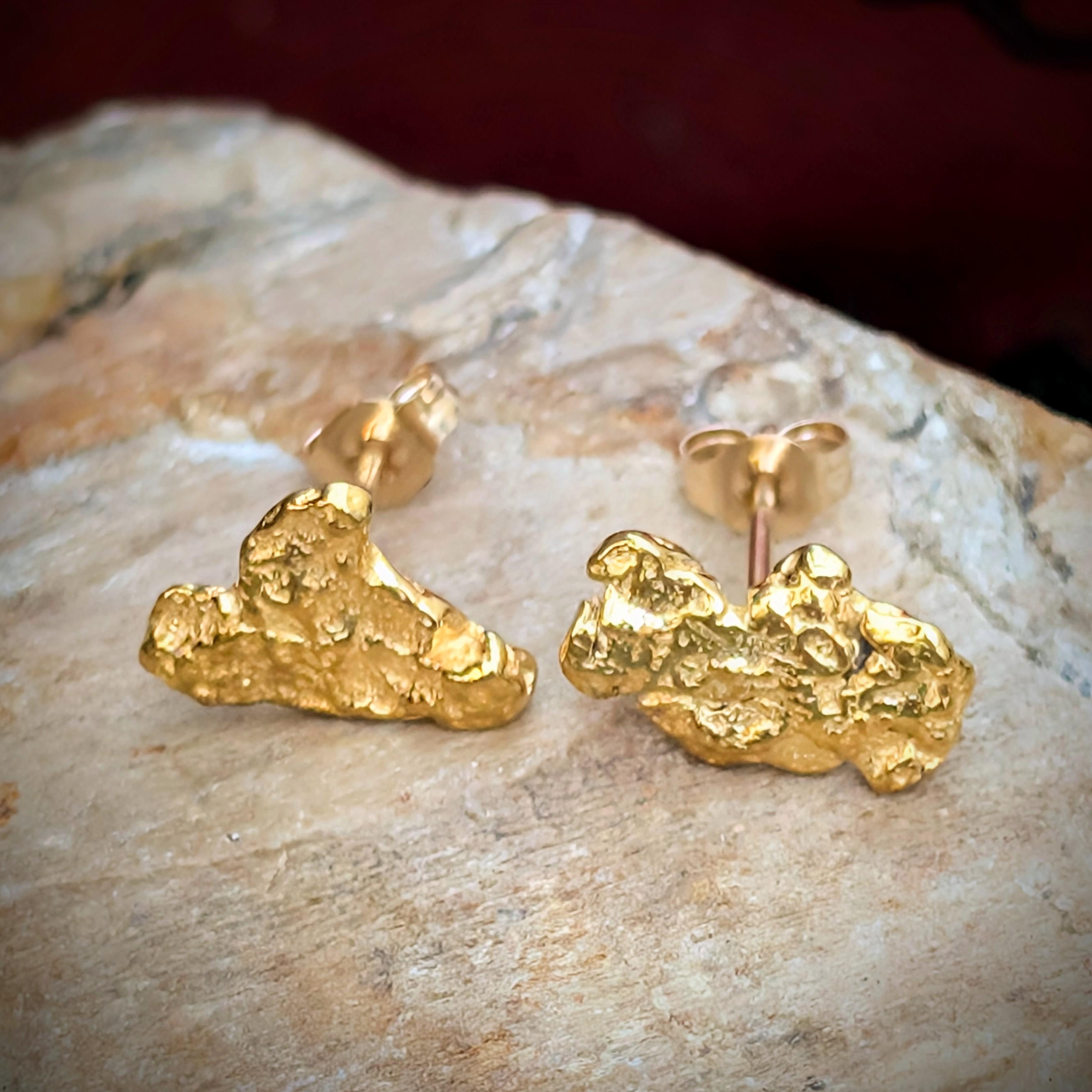 Nugget Stud Earrings - High Quality Gold Nuggets - California Gold