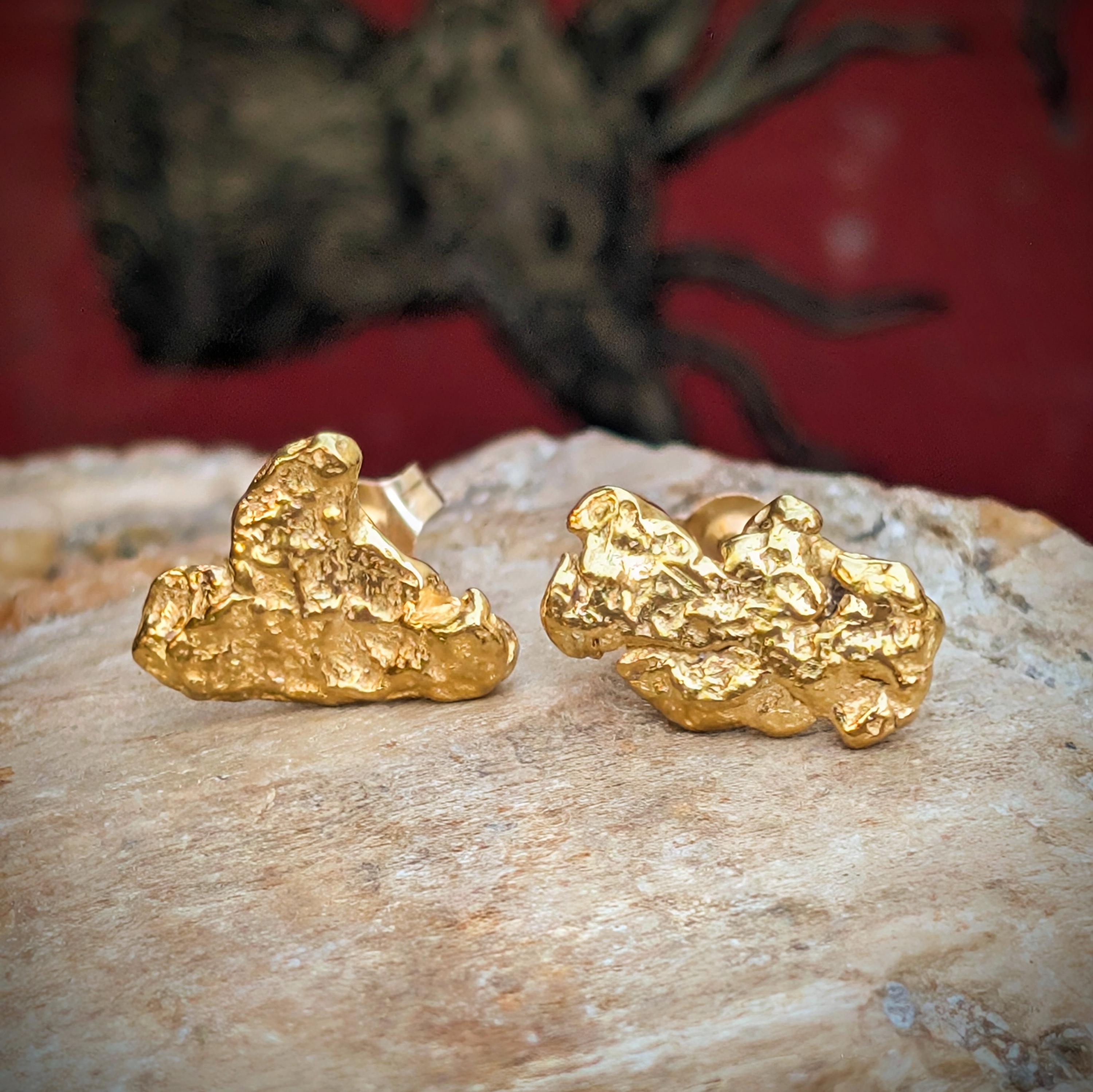 Nugget Stud Earrings - High Quality Gold Nuggets - California Gold