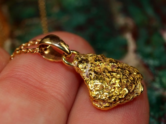 raw gold nugget pendant