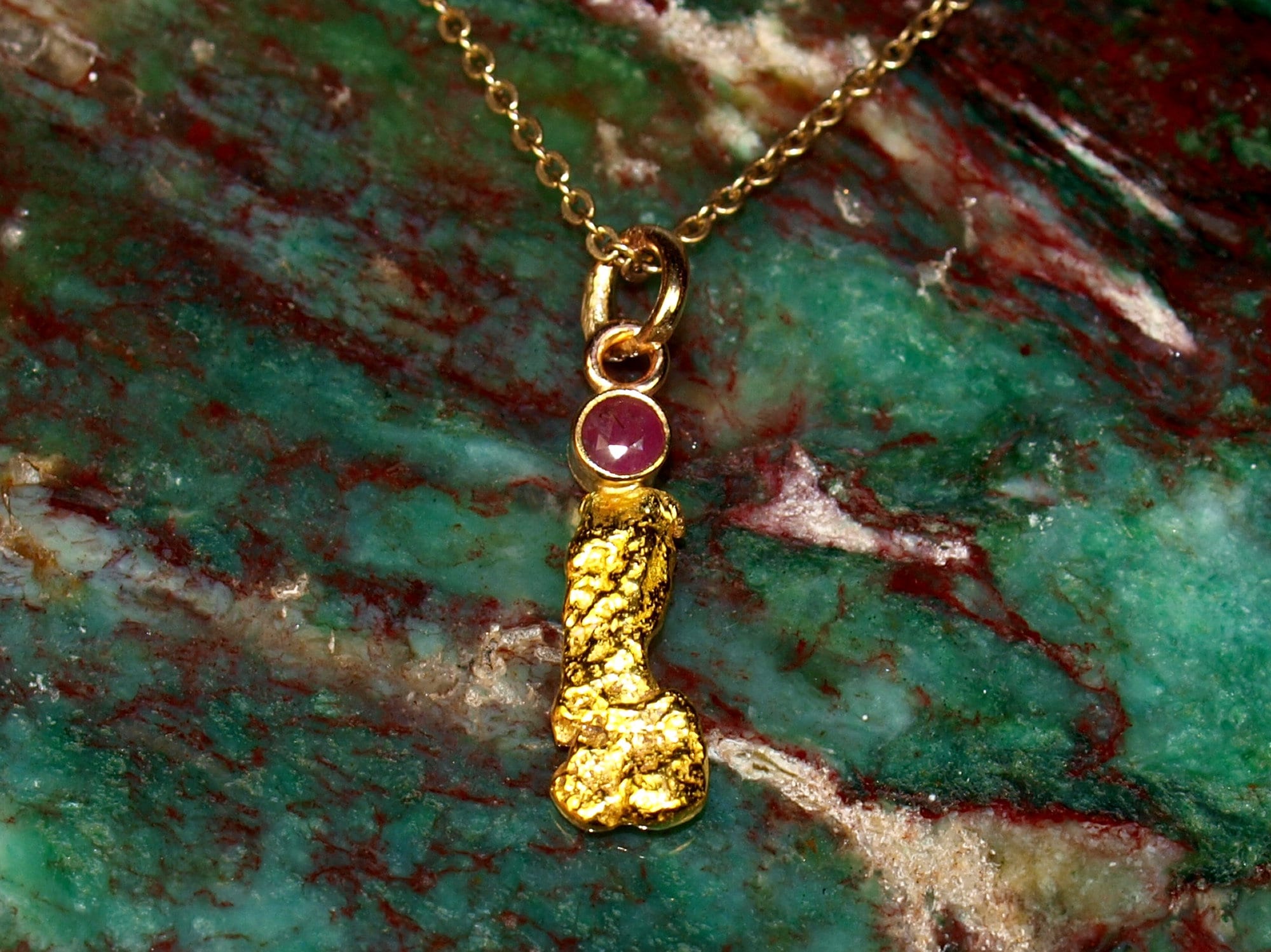 Raw Gold With Ruby