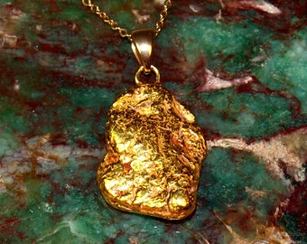 Chunky Gold Nugget Pendant - Wearable Alaskan Gold Nugget Necklace - Beautiful Dense Raw Gold Charm - Direct from Alaska Miners (N1736)