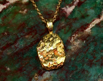 Gold Nugget Pendant - Etsy