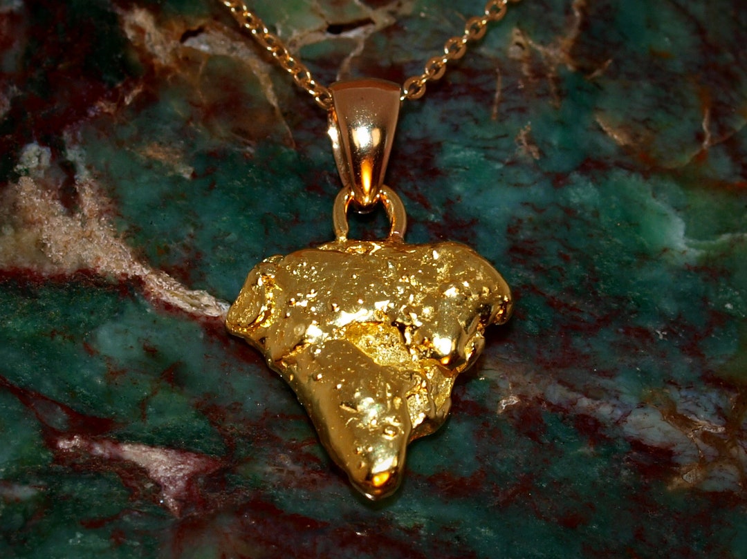 Mens Jewelry Large Gold Nugget Pendant Gold Nugget Cross Pendant