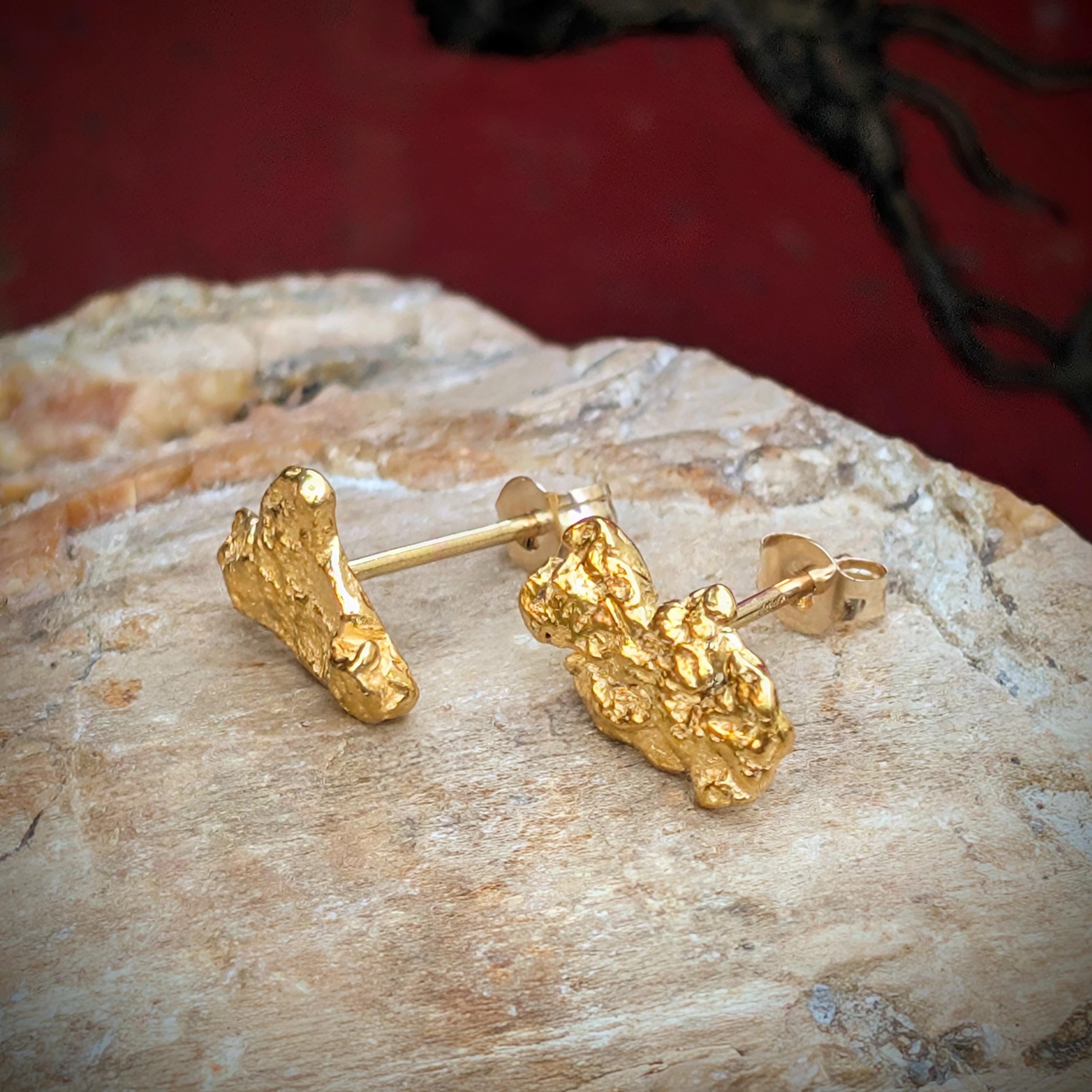 Nugget Stud Earrings - High Quality Gold Nuggets - California Gold