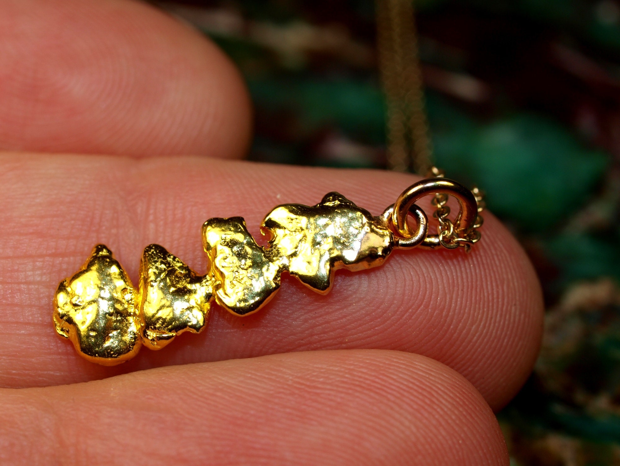 Natural gold nugget necklace sale