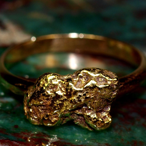 Gold Nugget Ring Etsy