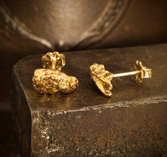 Nugget Stud Earrings - High Quality Gold Nuggets - California Gold