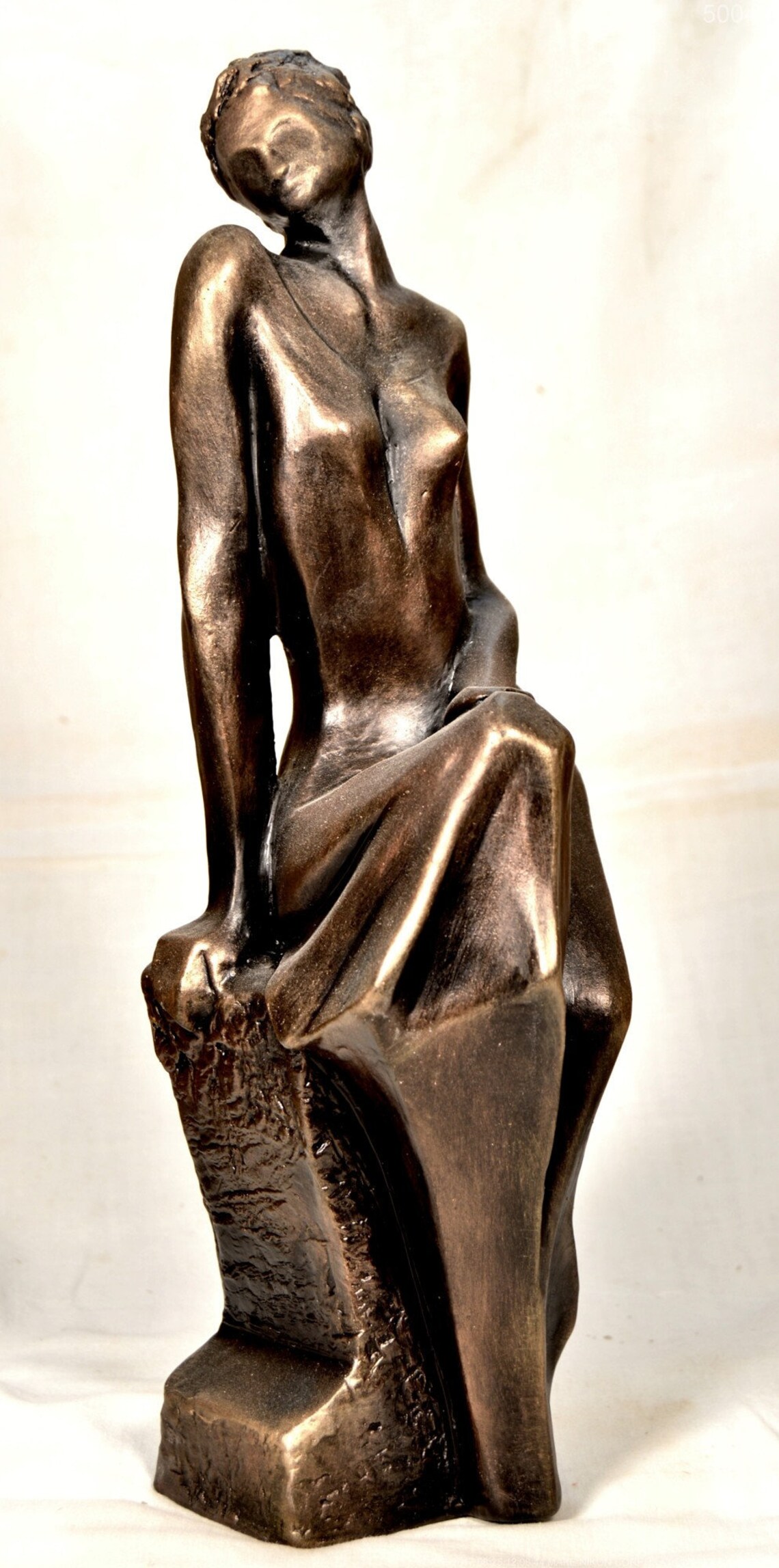 Modern Art Decor Sculpture Woman Seated on a Pedestal Etsy
