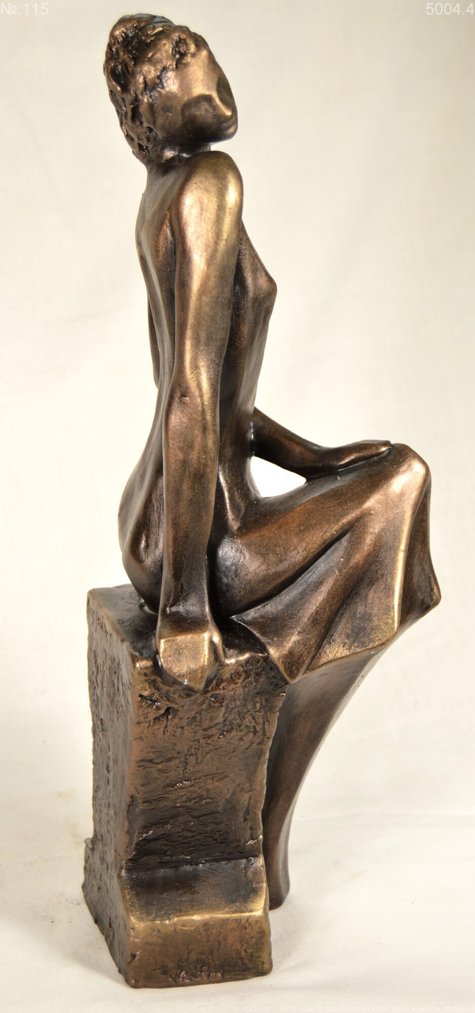 Modern Art Decor Sculpture Woman Seated on a Pedestal Etsy