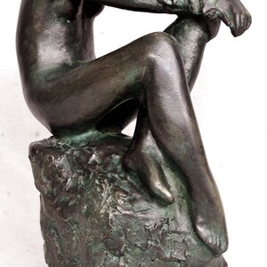 Modern figurative sculpture, nude on a rock, homedecor Christmas wedding gift image 3