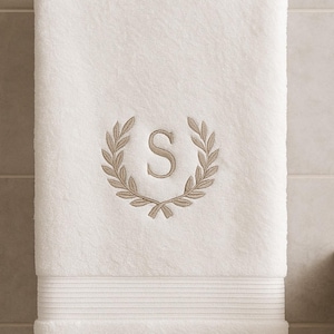 Monogrammed Turkish Cotton Hand Towel: Personalized Embroidery Gift