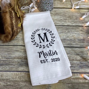 Personalized gift for grandma dish towel mothers day gift for mom kitchen decor image 7