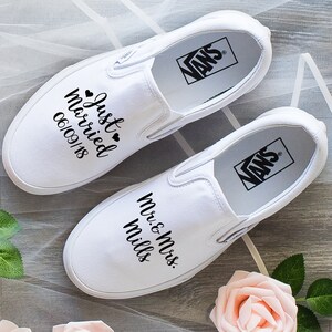 white wedding vans