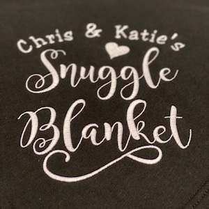 Custom Embroidered Snuggle Blanket: Personalized Couple Gift