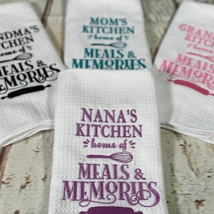 Grandmother gift, kitchen decor, Embroidered Dish Towel, Nana Gift, mom gift, mothers day gift, anniversary gift, gift for mom, gift for her